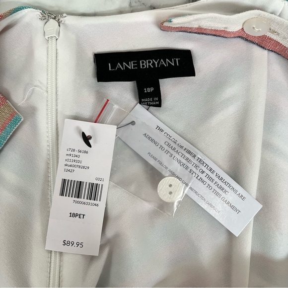 Lane Bryant Striped Tie-Front Wide Leg Crop Jumpsuit Cotton Linen 18 Petite - Picture 13 of 14